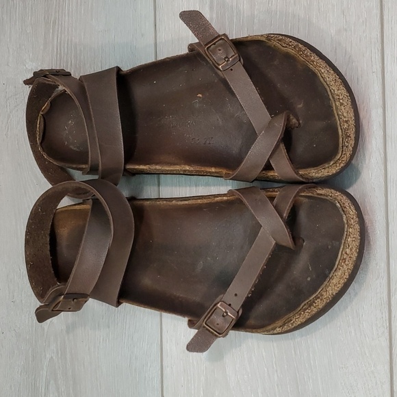 Birkenstock Women Ankle Leather Strap Sandals shoes sz 40/9 - Picture 2 of 13